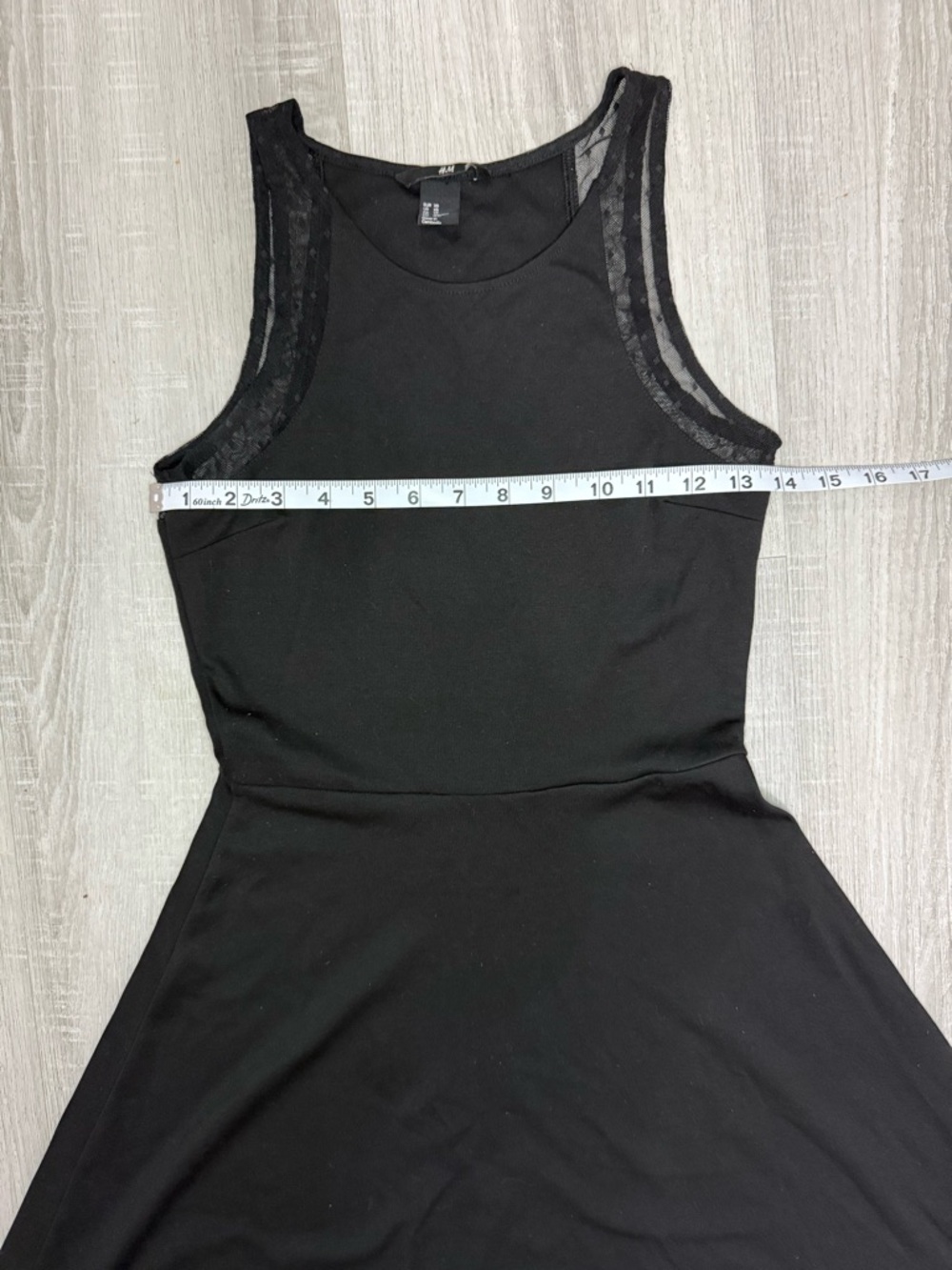 H&M Black Mini Casual Dress With Mesh Shoulder Details Size XS. - Picture 8 of 12